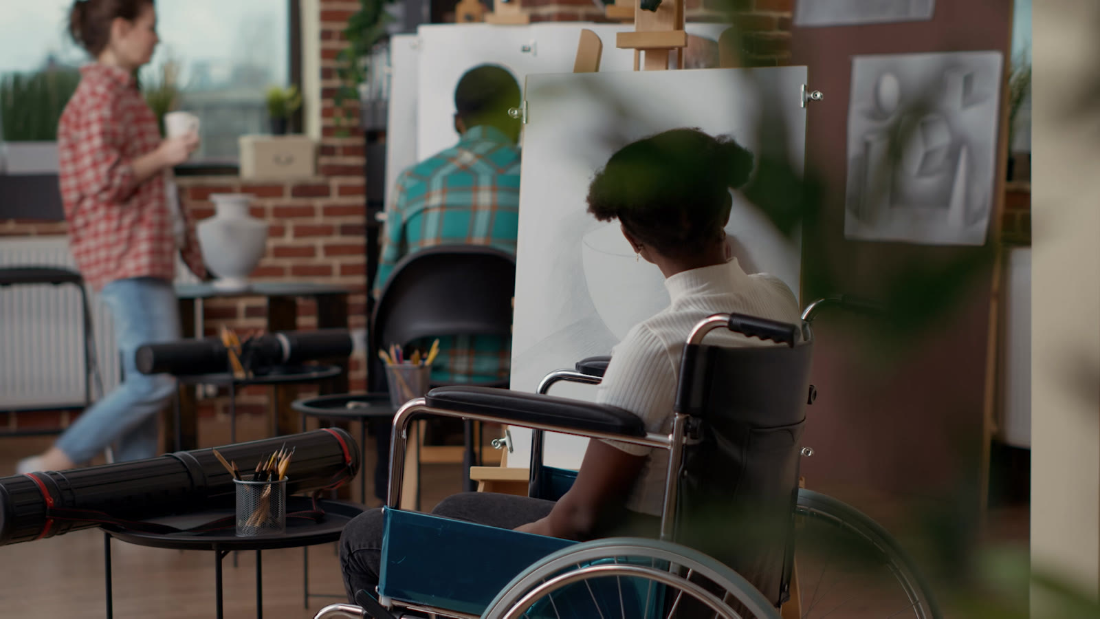 People in an accessible community environment